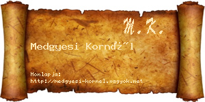 Medgyesi Kornél névjegykártya